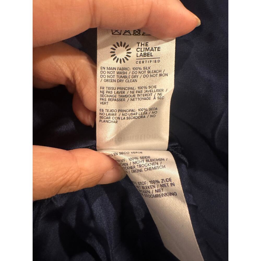 Reformation Caila Silk Maxi Dress Navy Blue Size S NWT - Picture 10 of 10